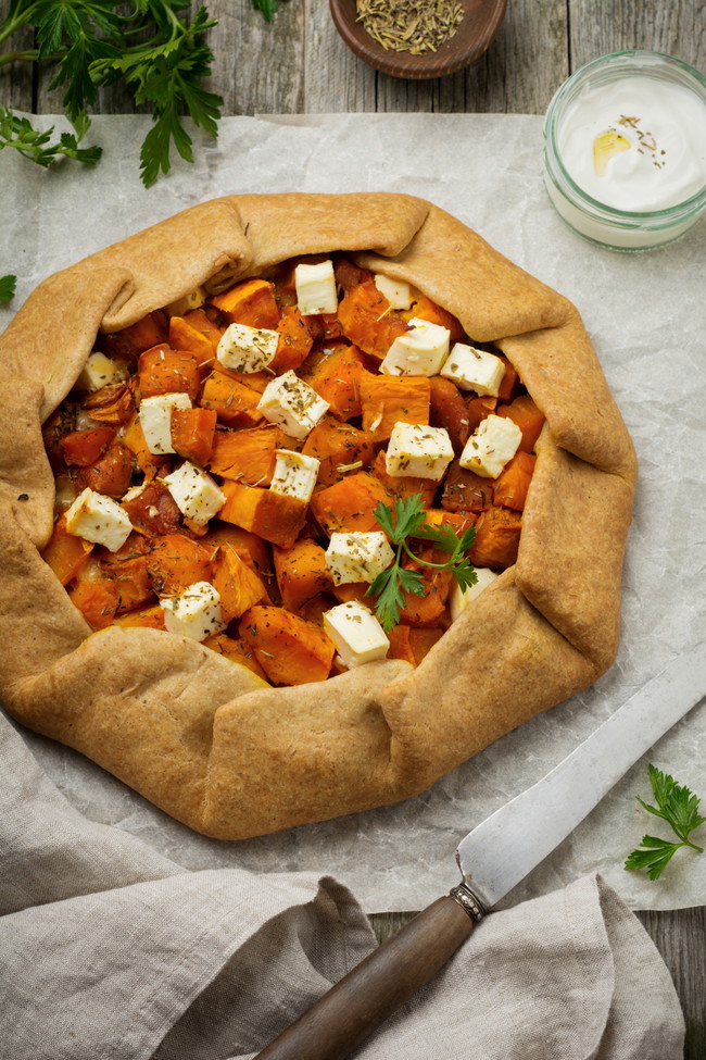 Image of Savory Sweet Potato and Goat Cheese Galette