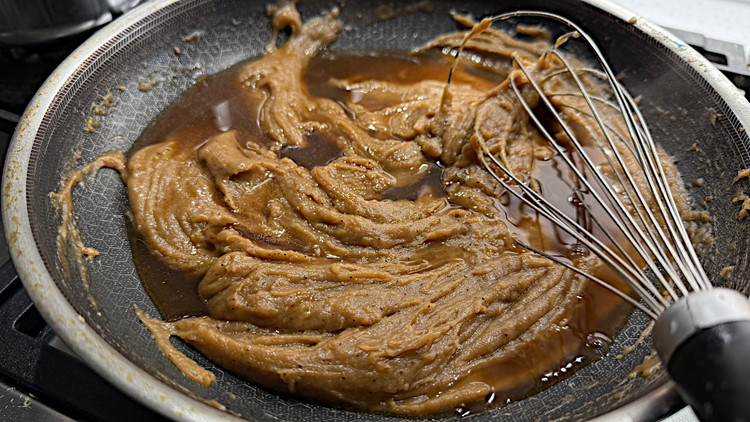 Image of slowly pour in the bullion water and stir constantly until smooth and fully incorporated 
