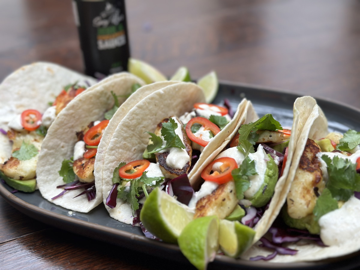 Jerk & Pineapple Halloumi Tacos