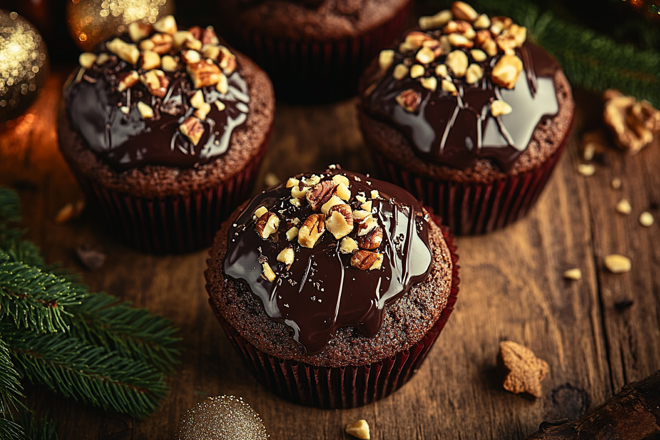 Lebkuchenmuffins mit Schokoglasur – Plant-Based Pandas