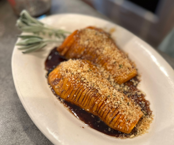 Image of Bourbon Maple Hasselback Butternut Squash