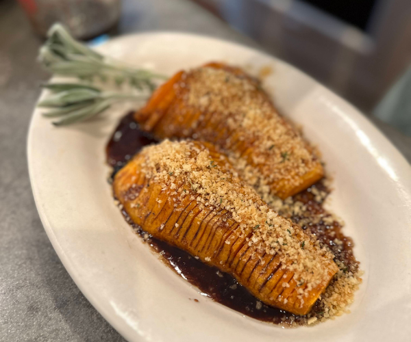 Bourbon Maple Hasselback Butternut Squash