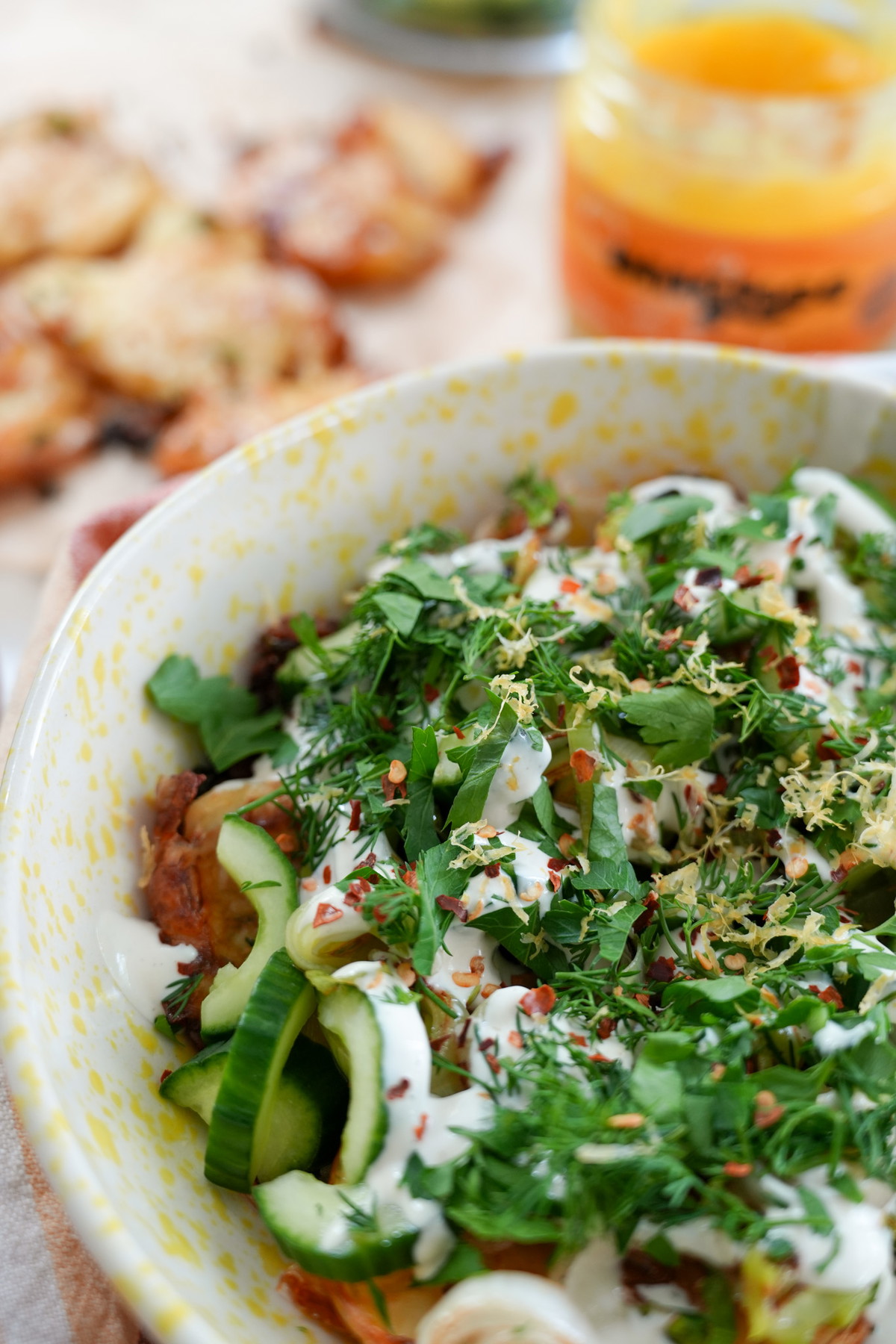 Crispy Smashed Potato Salad