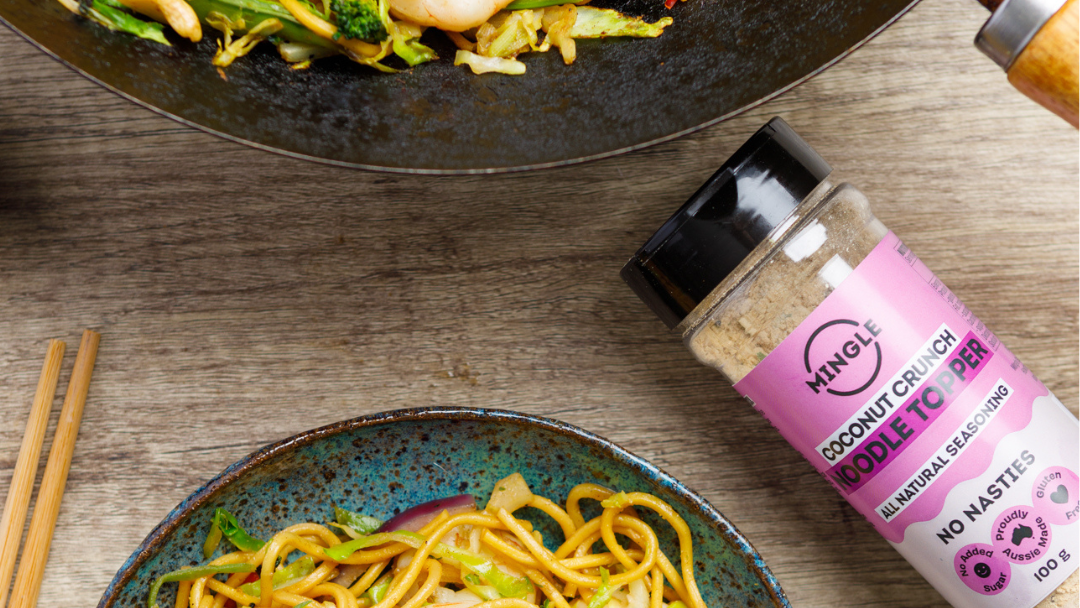 Quick Prawn Noodles with Mingle&#39;s Noodle Topper -image