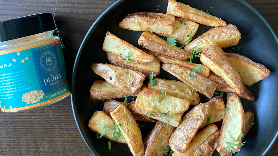 Image of Potato Wedges with Pulingari Podi