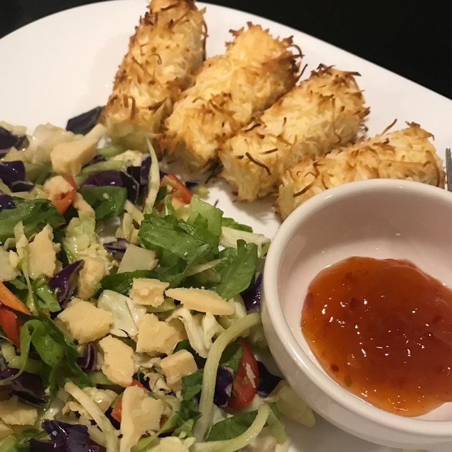 Image of Coconut Tofu Fingers with Salad