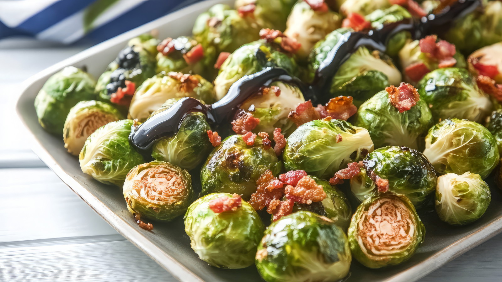 Image of Roasted Brussels Sprouts with Pancetta and Balsamic Glaze