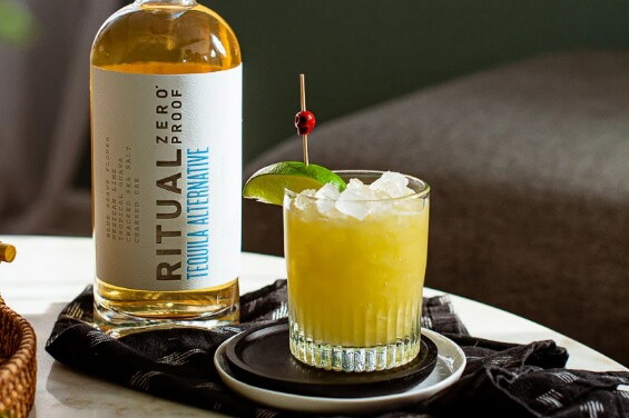 Image of How to Make a Spicy Mango Margarita Mocktail with Ritual Tequila Alternative