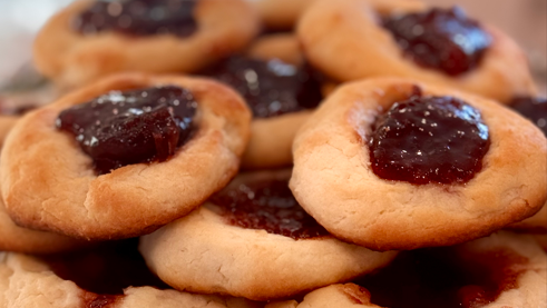 Image of Merry Berry Thumbprint Cookies