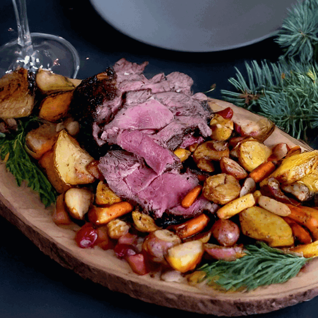 Image of Roasted Buffalo Prime Rib Roast with Herb Butter Baste