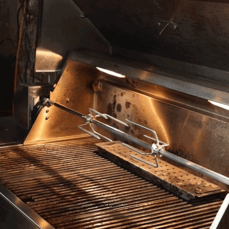 Image of Set Grill: Preheat the grill for indirect heat (350°F). Add a rotisserie attachment if available.
