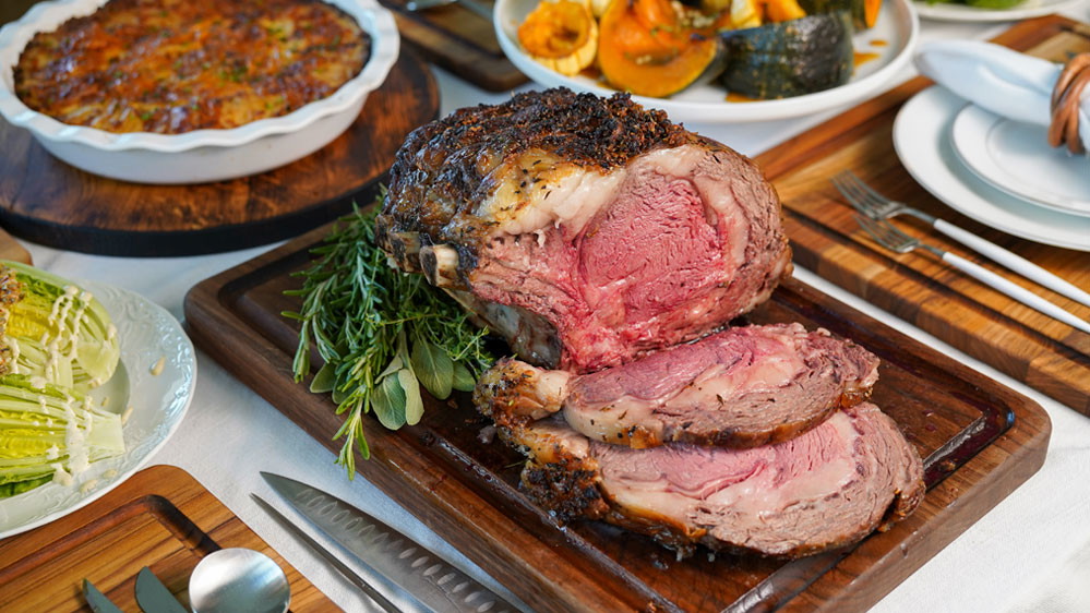 Image of Bone-in Holiday Prime Rib Roast with Au Jus