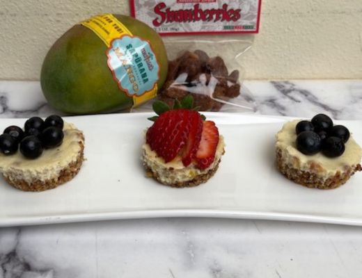 Image of Mango & Strawberry Mini Cheesecakes