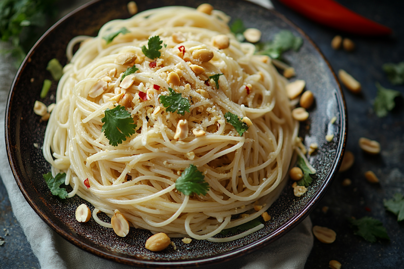 Aromatische Knoblauchnudeln mit Limette und Koriander – Plant-Based Pandas