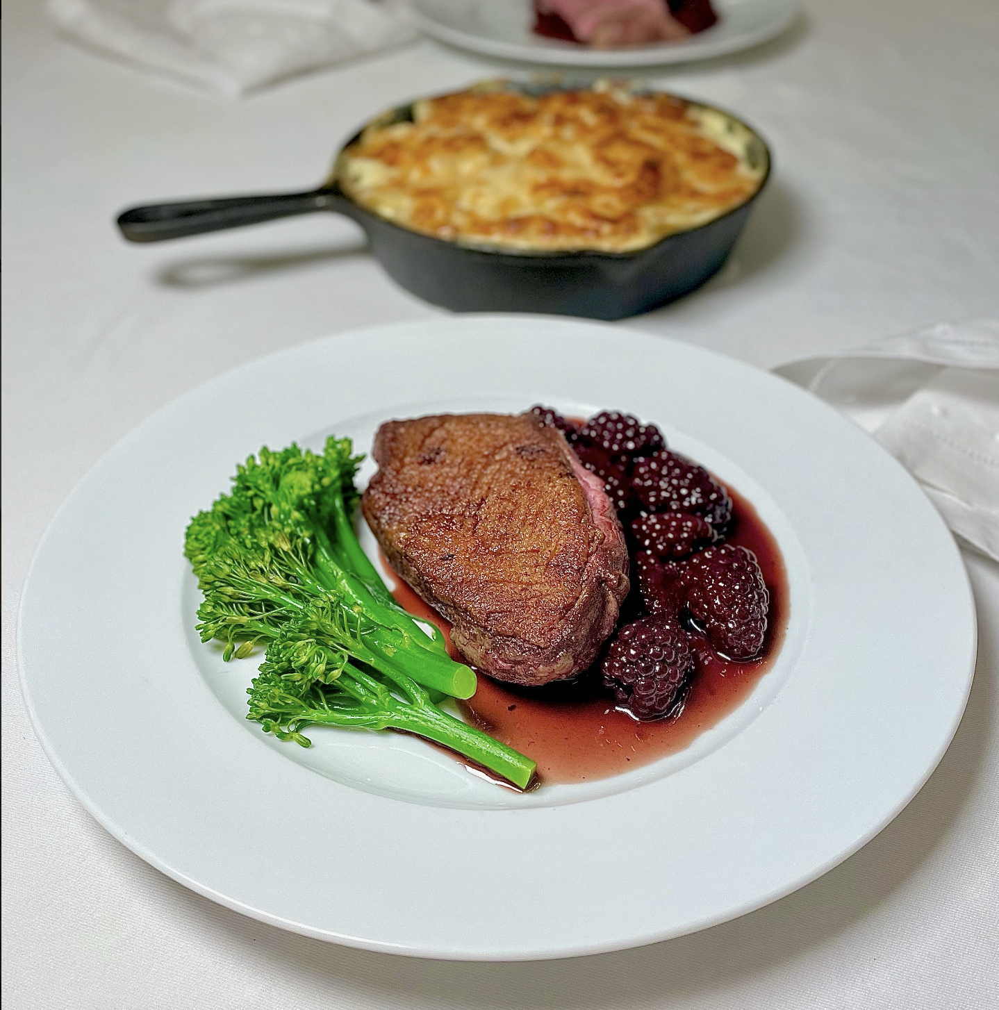 Image of Blackberry & Bay Duck Breast with Dauphinoise Potatoes