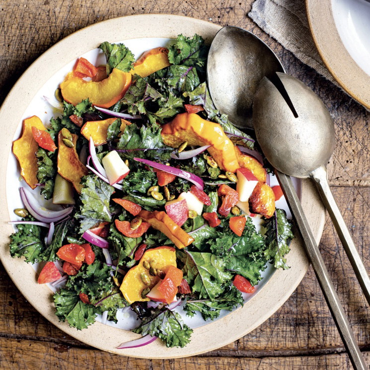Image of Kale & Roasted Squash Salad with Maple Vinaigrette