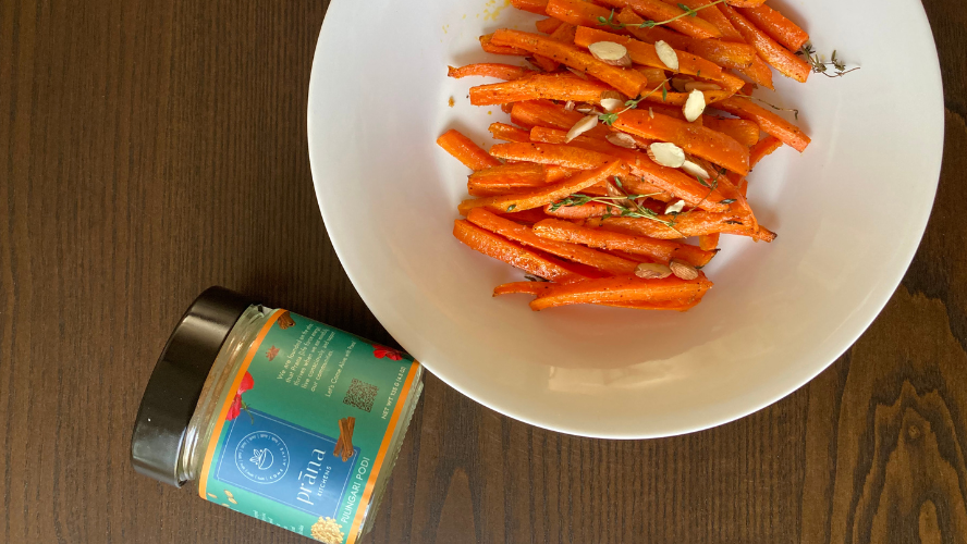 Image of Roasted Carrots with Pulingari Podi