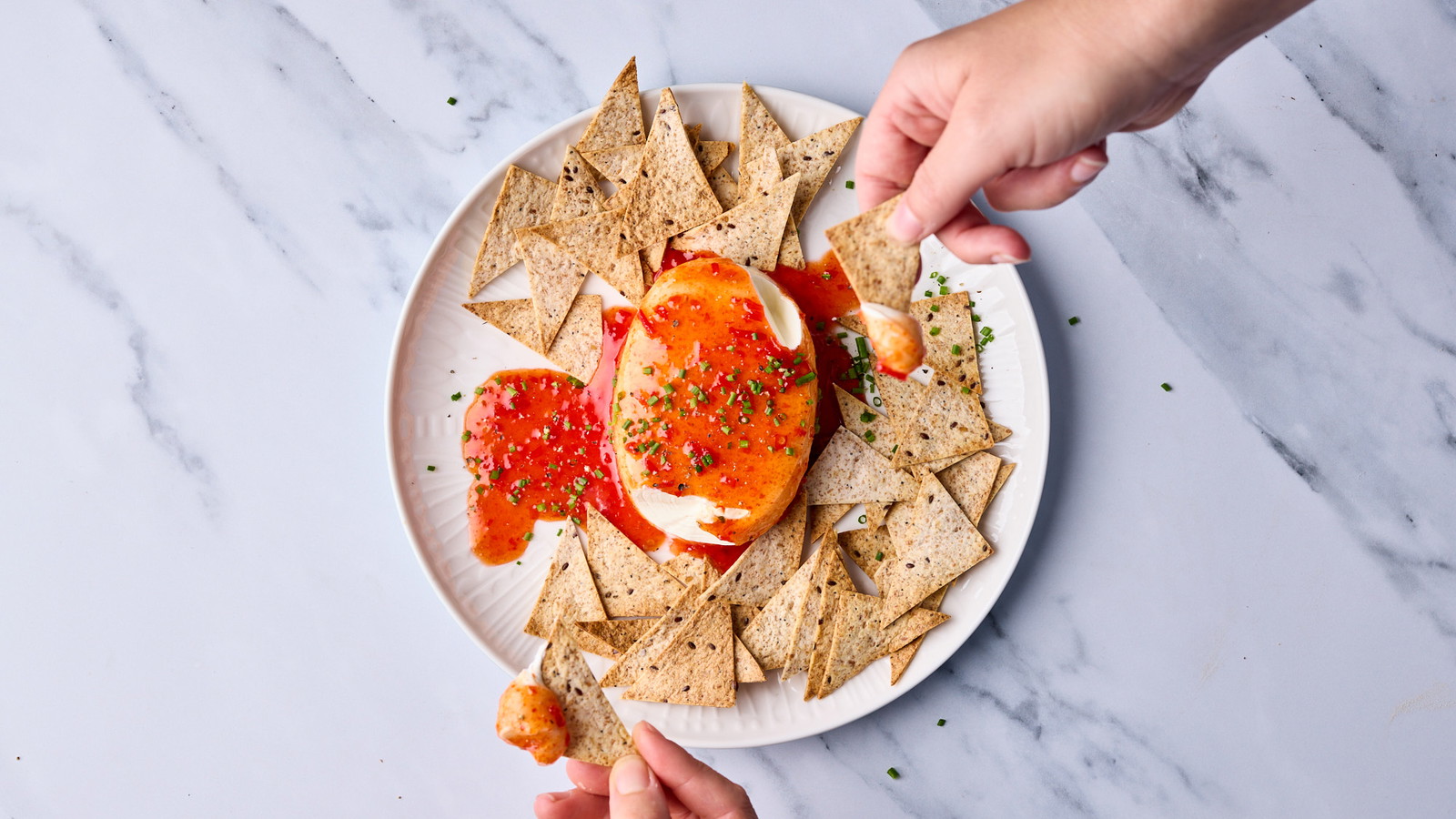 Image of Fireflame Cream Cheese Dip with Homemade Tortilla Crisps 