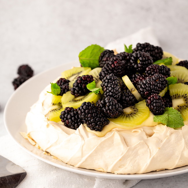 Image of Pavlova with Lemon Curd & Seasonal Fruit 