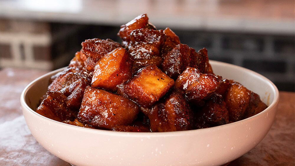 Image of Smoked Pork Belly Burnt Ends | Traeger Timberline 1300