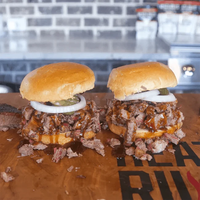 Chopped brisket sandwiches