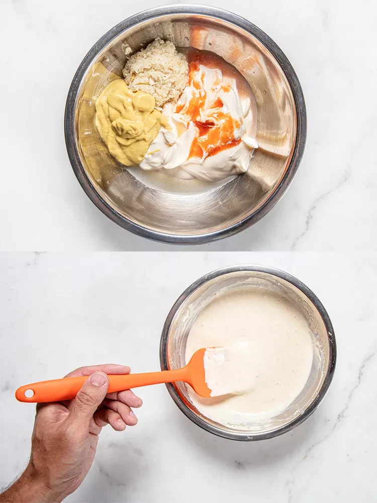Image of In a small bowl, stir together mayonnaise, horseradish, Dijon, hot sauce, and lemon juice until well combined.