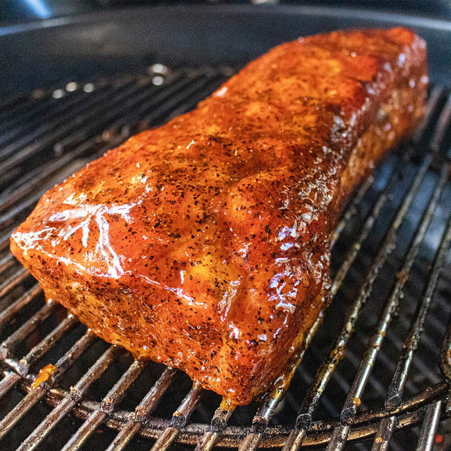 Pork Loin Roast on Weber Kettle Grill