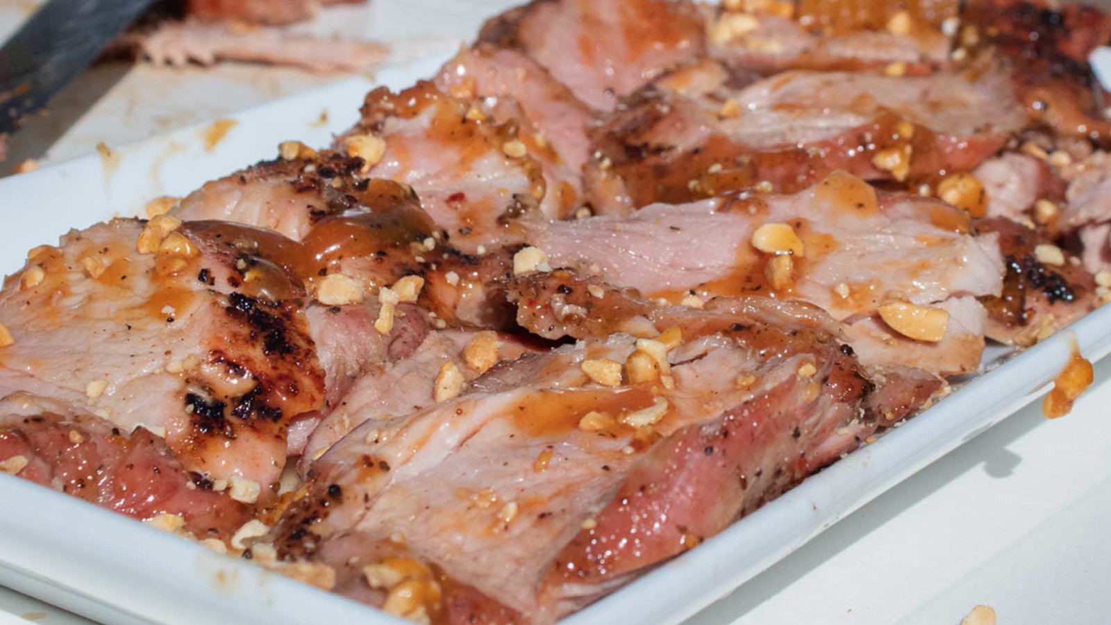 Image of Apricot Glazed Pork Loin w/ Crushed Peanuts