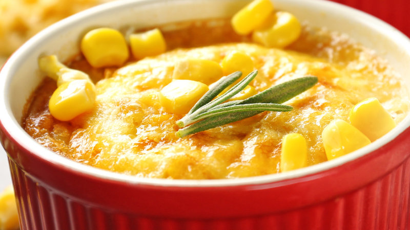 Image of Corn Pudding with Breakfast Sauce Too