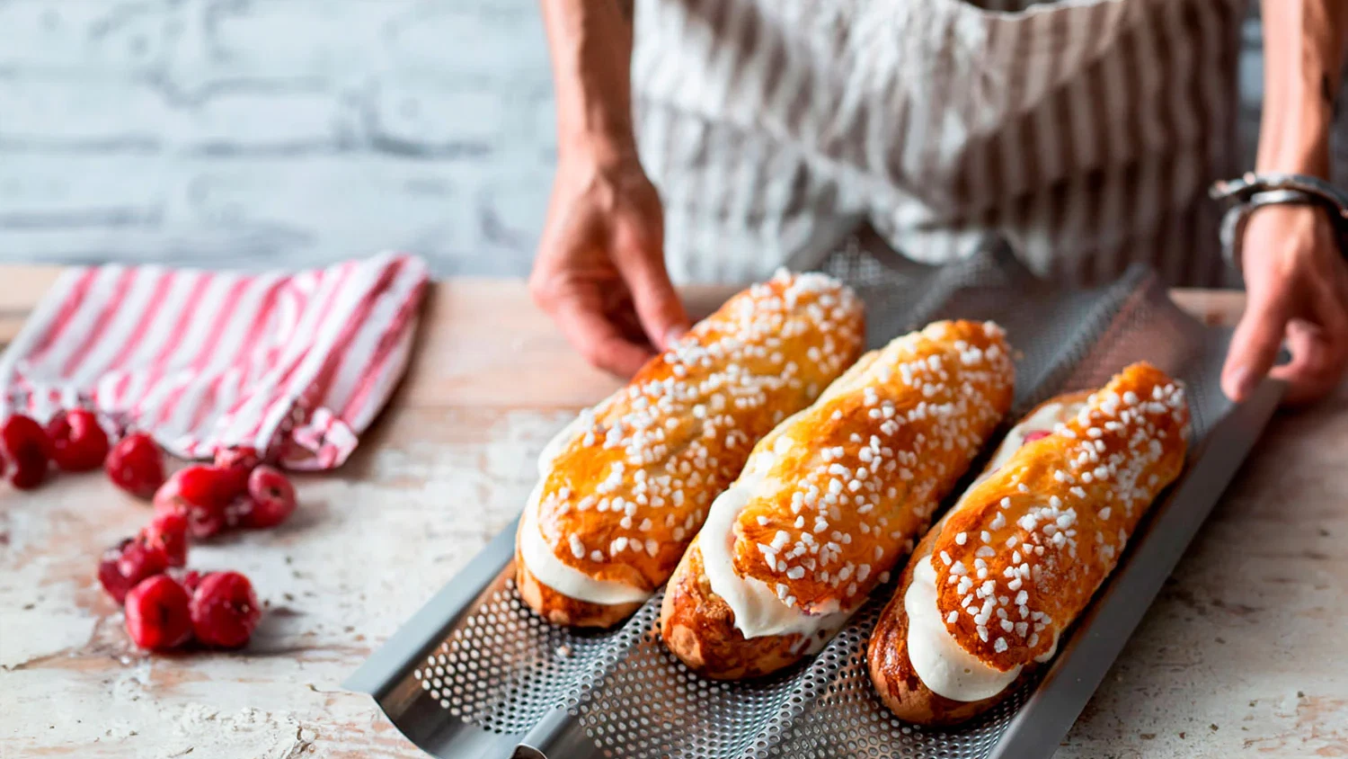 Image of Baguette de vainilla y frambuesa al estilo 