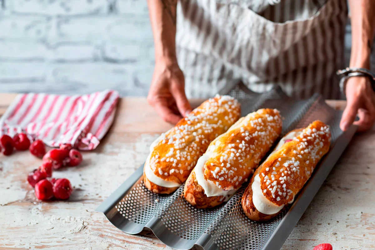 Baguete de baunilha e framboesa ao estilo "Tropézienne"