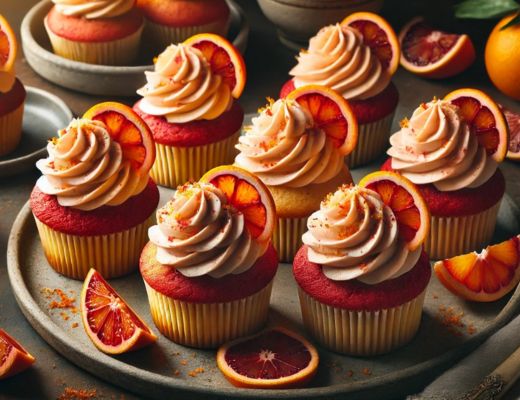 Image of Blood Orange Cupcakes with Blood Orange Buttercream