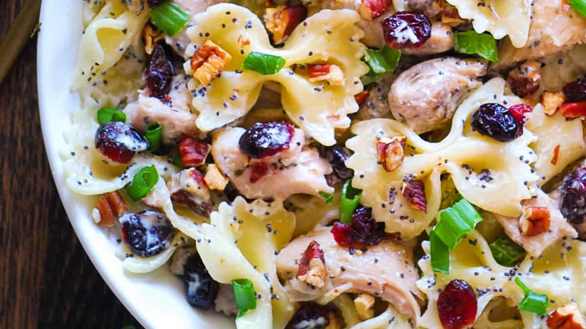 Image of Basil & Cranberry-Pear Farfalle Pasta with Carmelized Onion