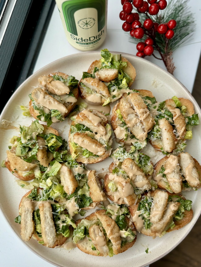 Image of Miso Caesar Chicken Crostini