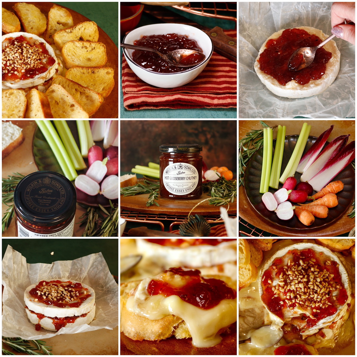 Baked Camembert with Tiptree Hot Gooseberry Chutney