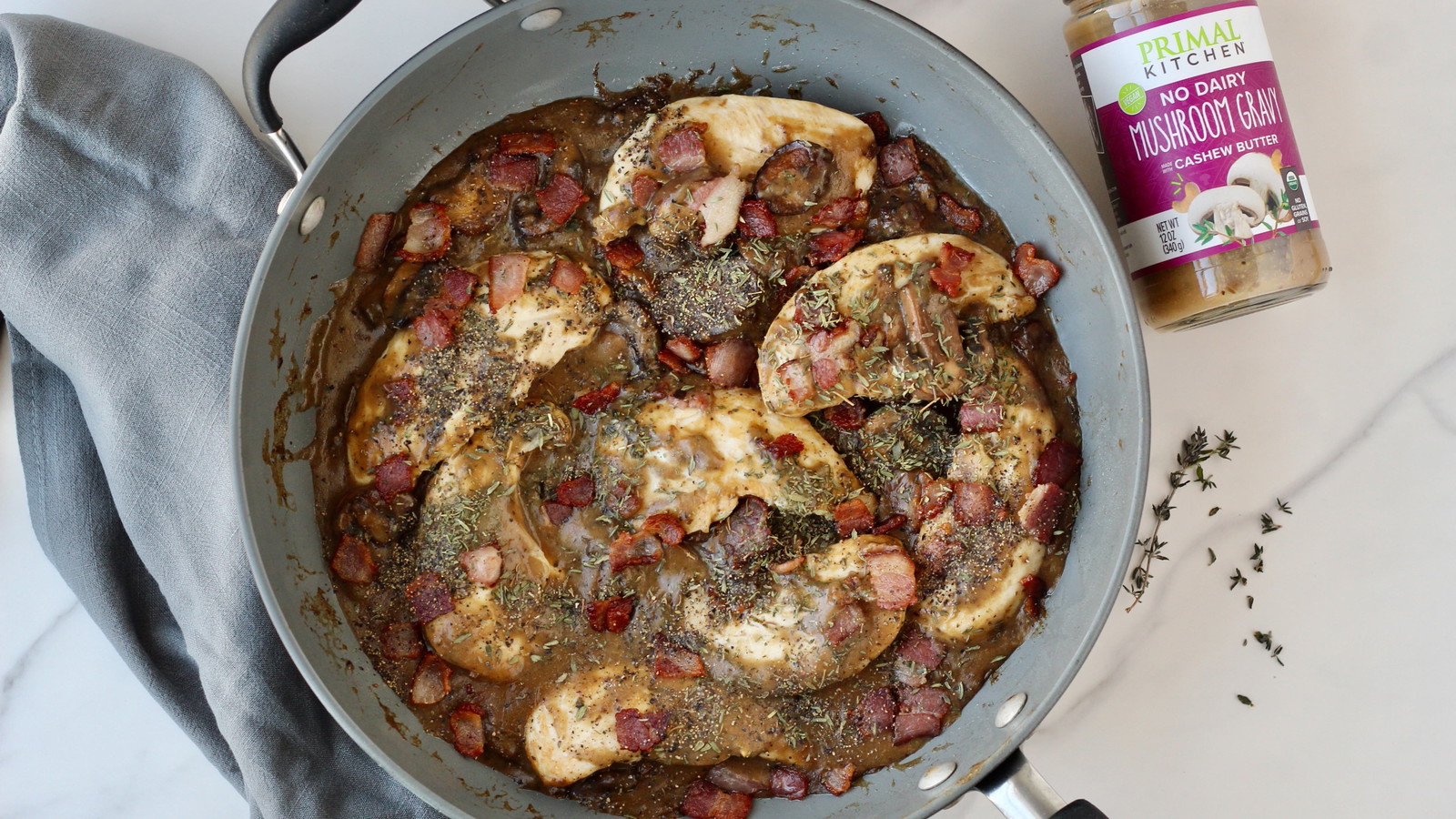 Image of Chicken Bacon Mushroom Skillet