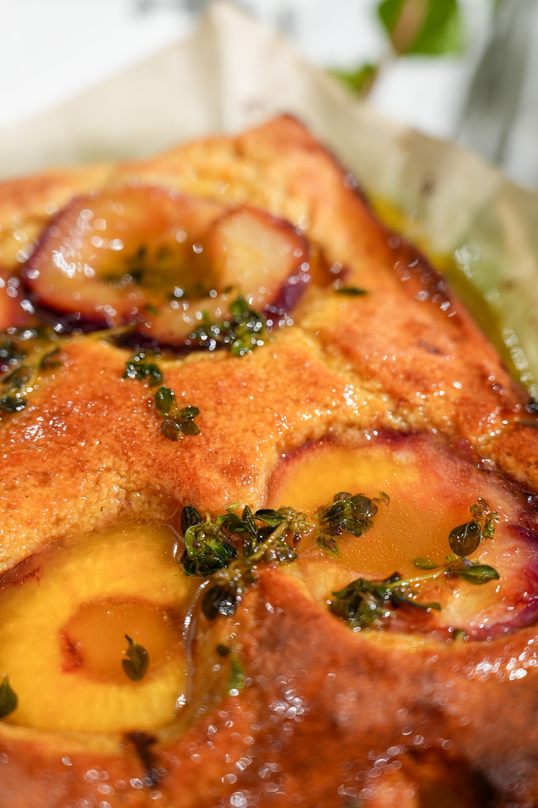 Peach, Thyme and Orange Ghee Cake