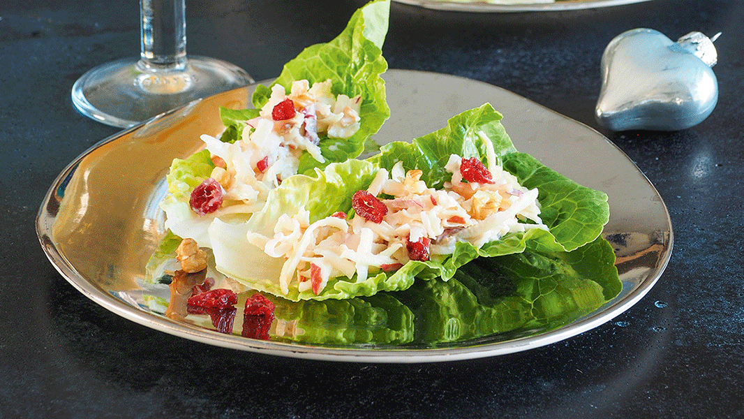 Image of Salat-Tacos mit Cranberry-Waldorfsalat