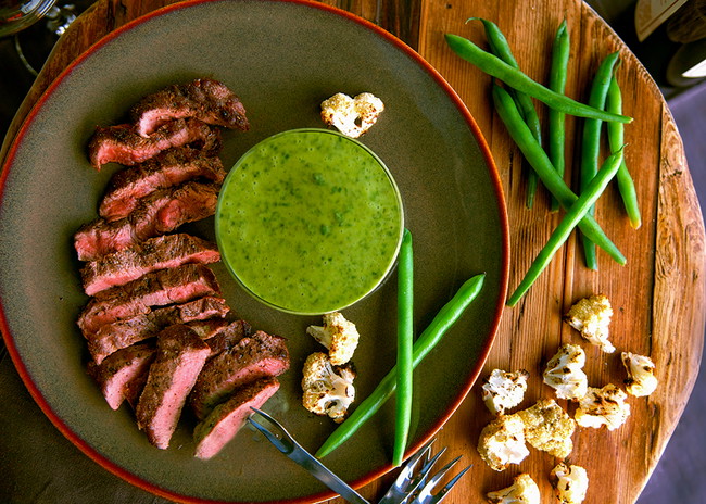 Image of Seared Flat Iron Steaks with Bagna Cauda