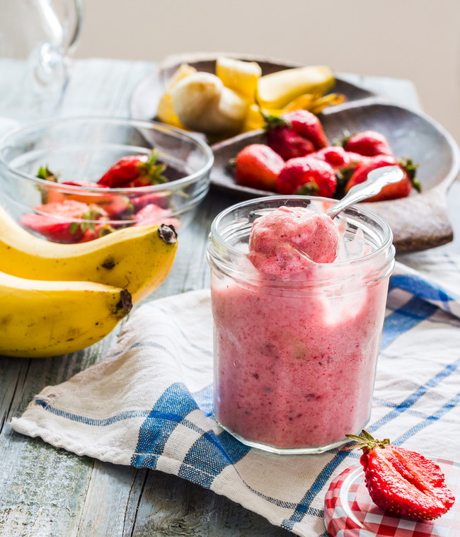 Strawberry Banana Protein Sorbet