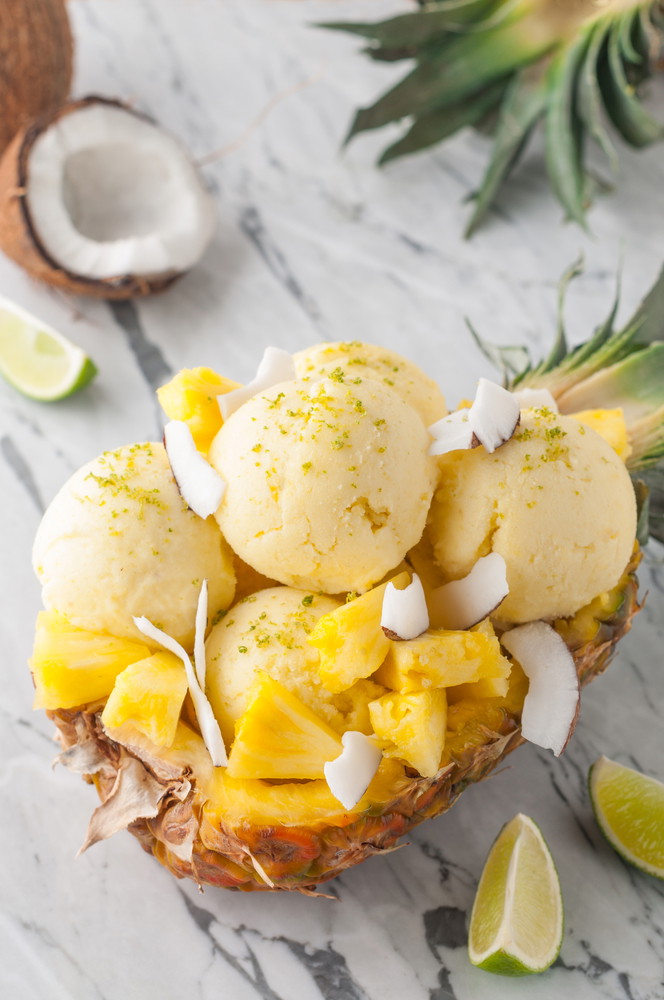Pineapple Coconut Protein Sorbet