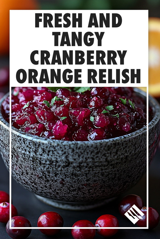 Image of Fresh and Tangy Cranberry Orange Relish