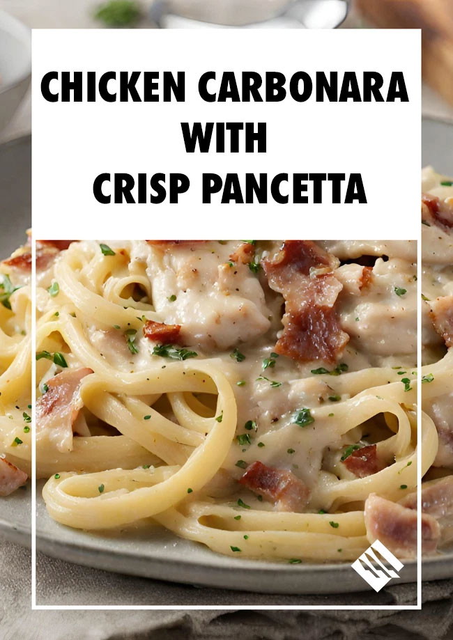 Image of Luxurious Creamy Chicken Carbonara with Crisp Pancetta