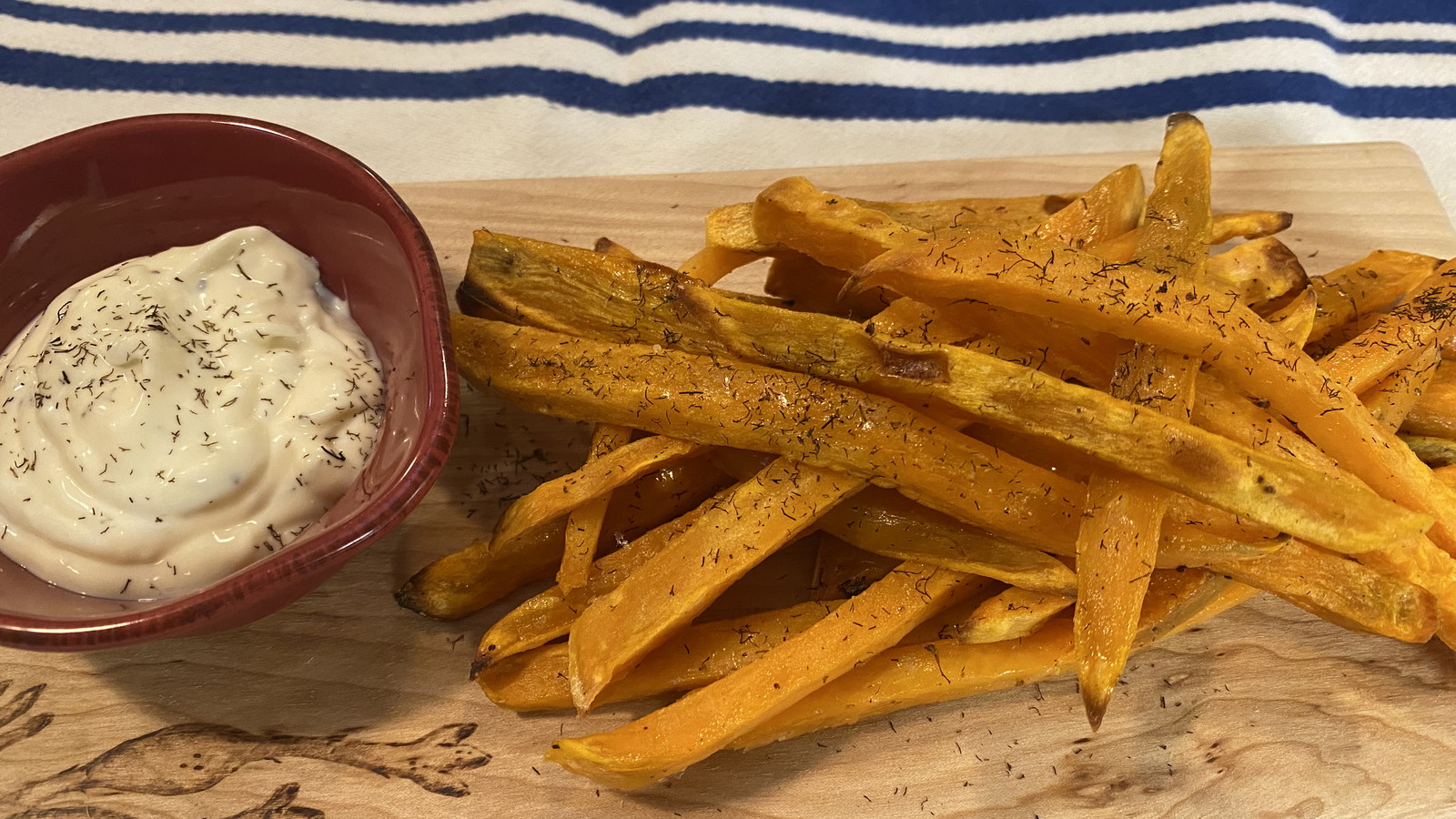 Image of Baked Sweet Potato Fries with Truffle Seaweed Aioli Recipe