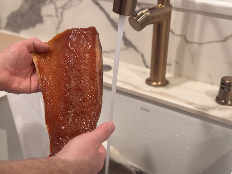 Image of After 48 hours, remove the steelhead from the cure and...