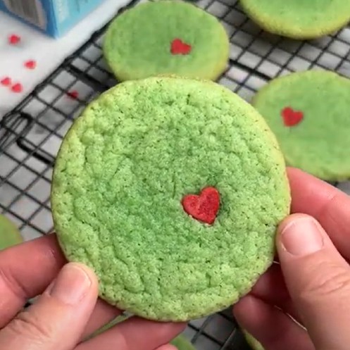Grinch themed sugar cookies made with My Better Batch mix.