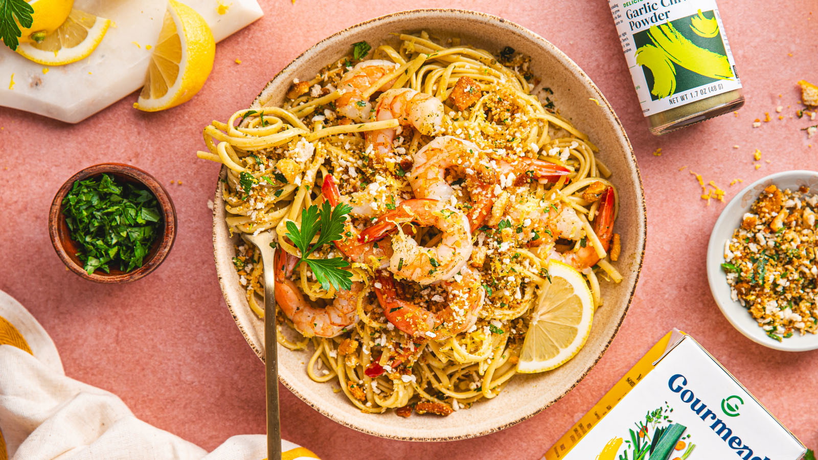 Image of Lemon Shrimp Linguine