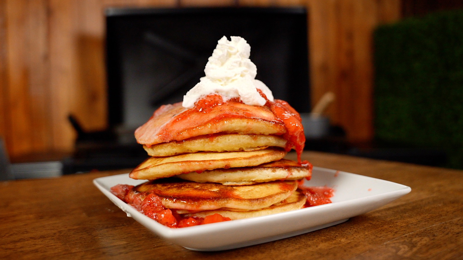 Image of Pancakes with Strawberry Compote