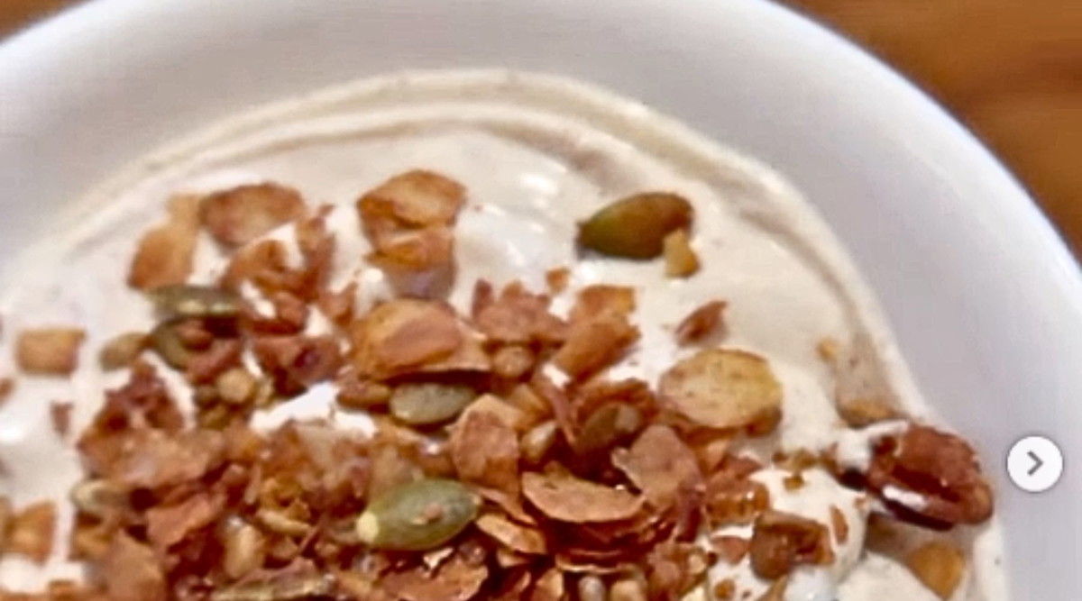 Yogurt with nuts and granola