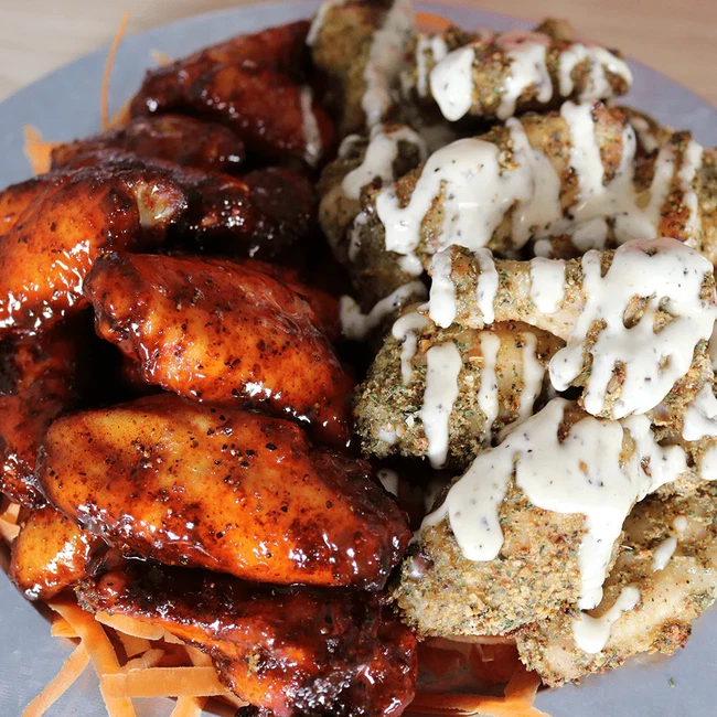 Smoked wings two ways